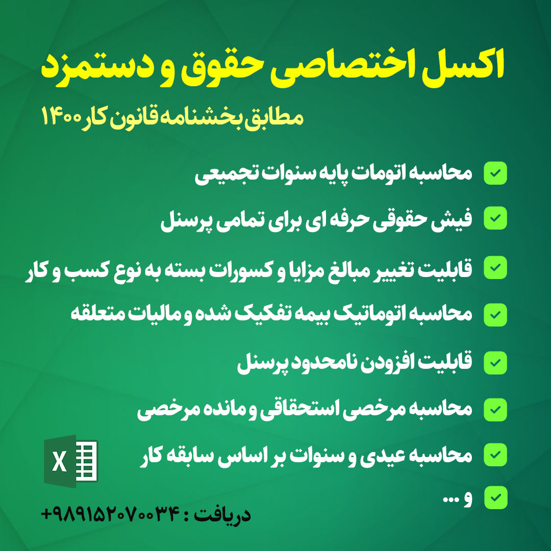 حقوق و دستمزد 1400 اعلام شد + دانلود فایل اکسل